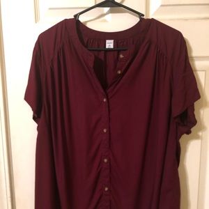 Burgundy 2x plus Old Navy blouse
